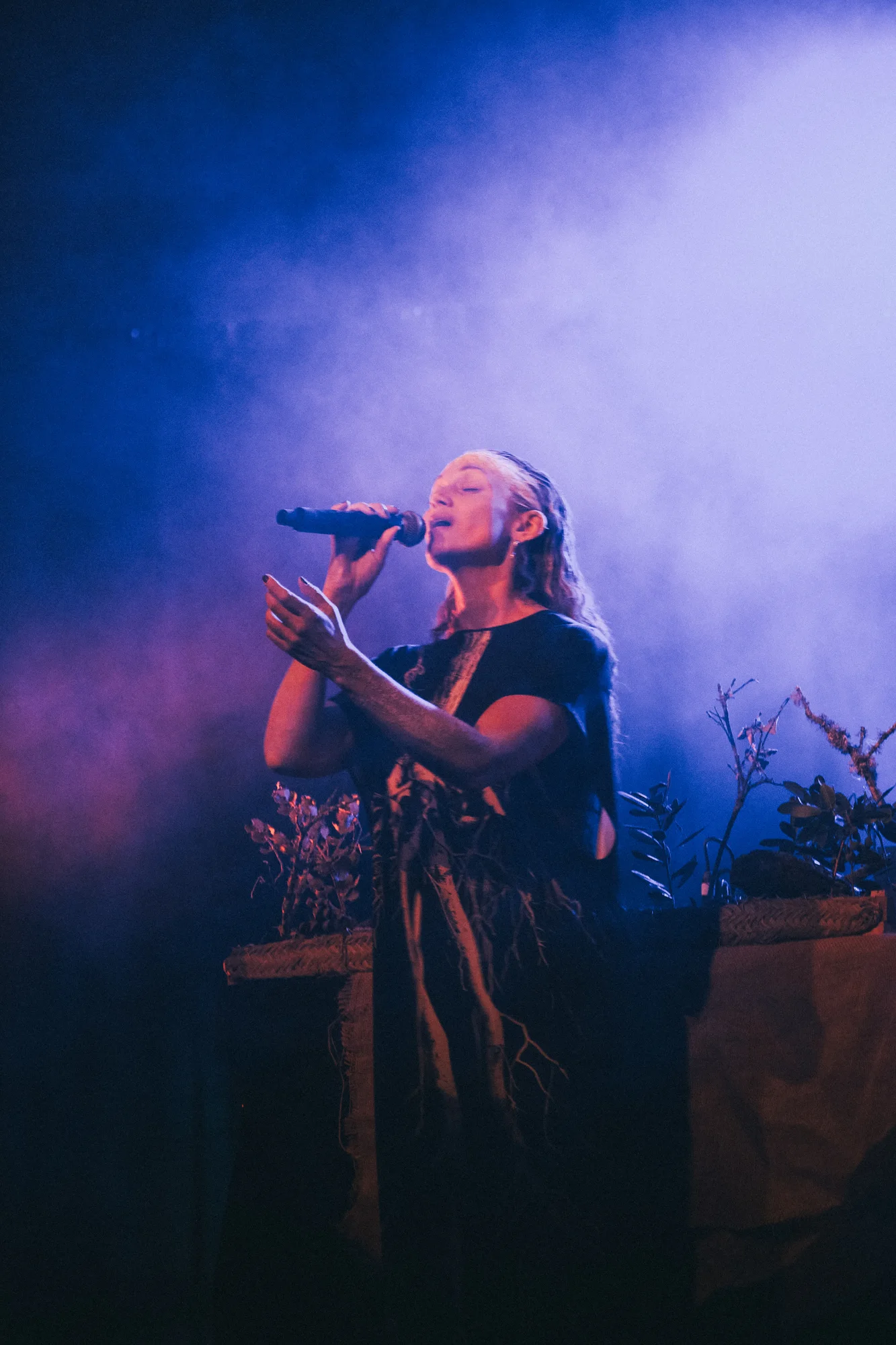 Ilhem performing What Emerges from the Echo at Waking Life 2025