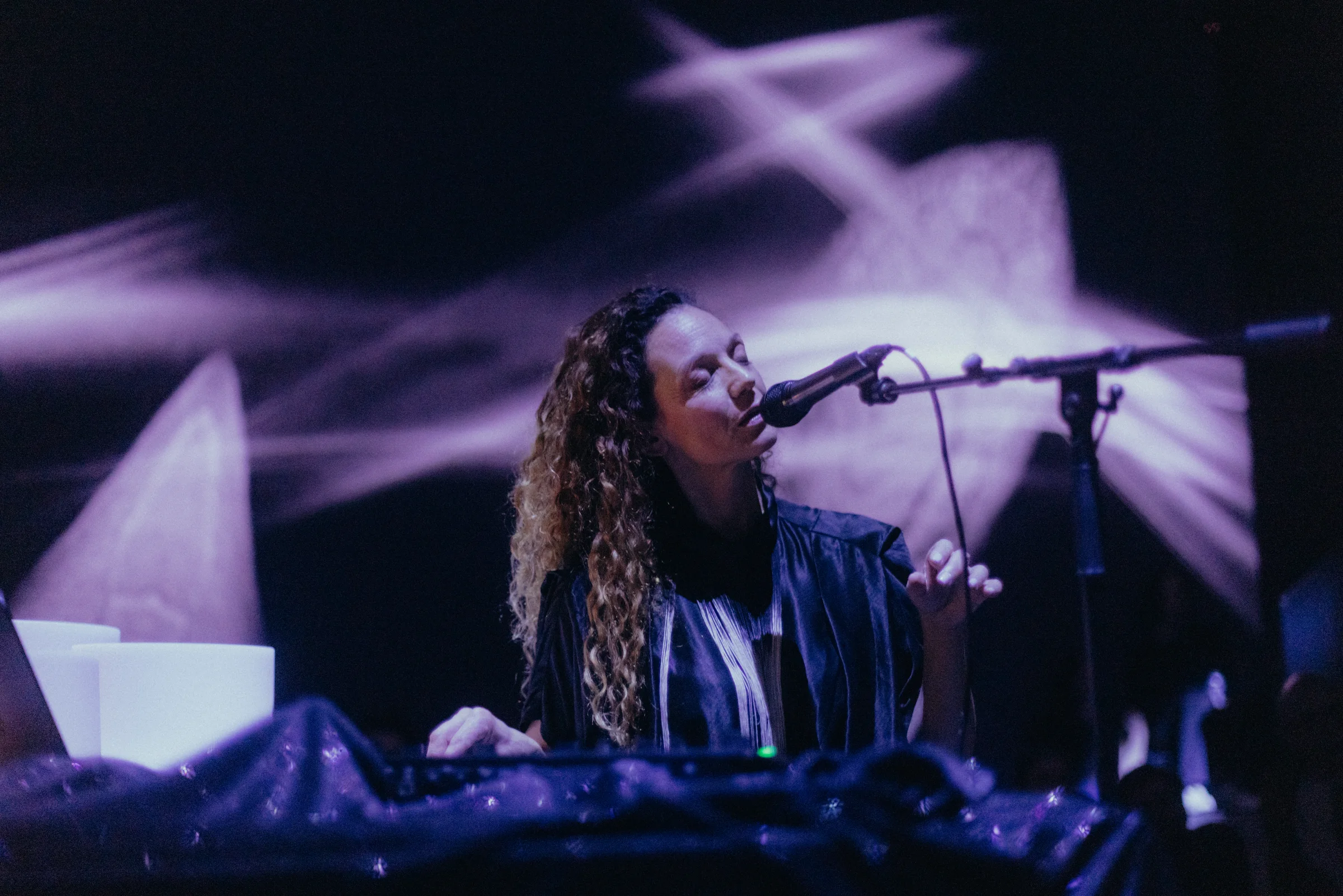 Ilhem singing during Echoes of Eurydice
